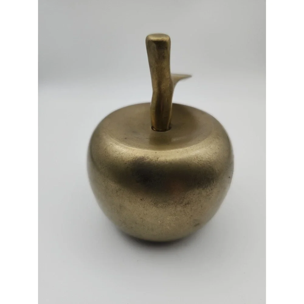 Vintage Brass Apple Bell. With Clapper Intact. Natural Patina.